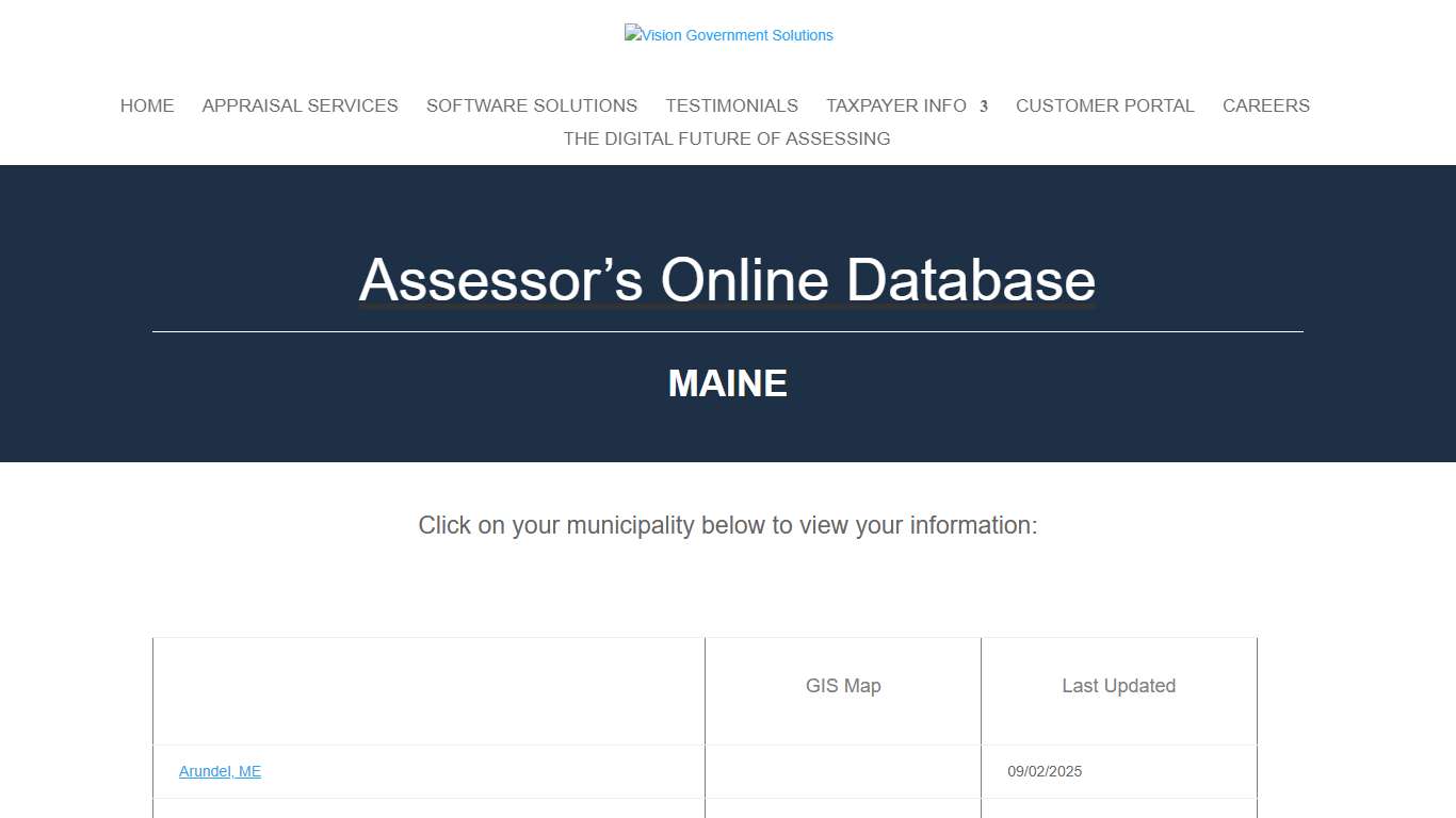 Maine Online Database - Vision Government Solutions